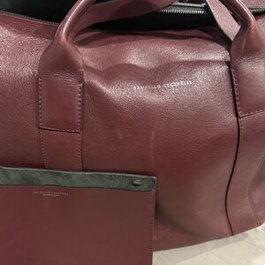 Brunello Cucinelli Deep Burgundy Leather Duffel Bag